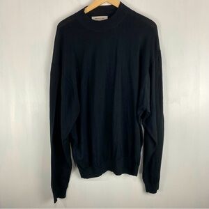 Pronto Uomo Men's Silk Cotton Blend High Neck Pullover Sweater Top Black XXL 2XL